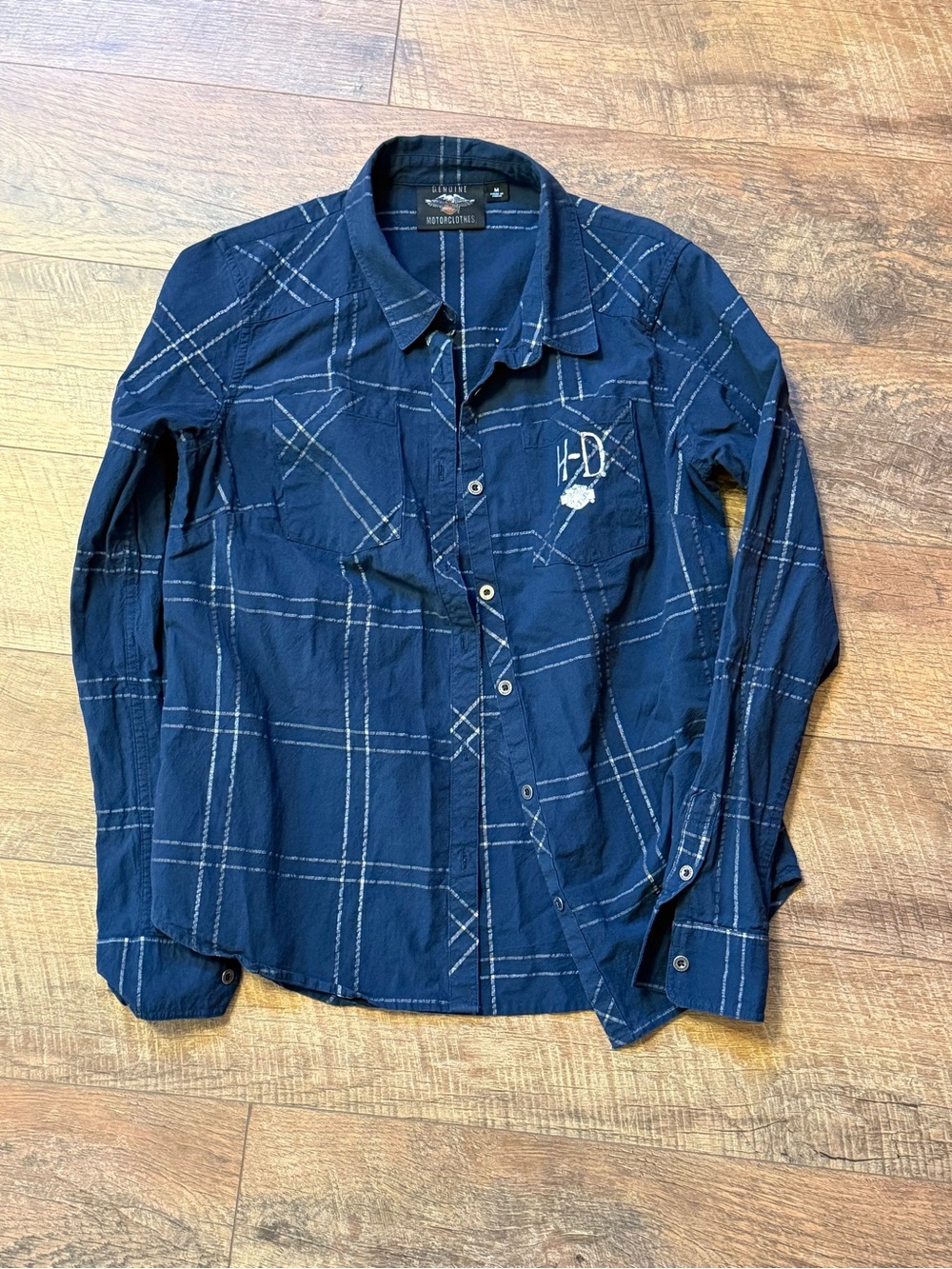Harley-Davidson Navy Plaid Button-Down Shirt